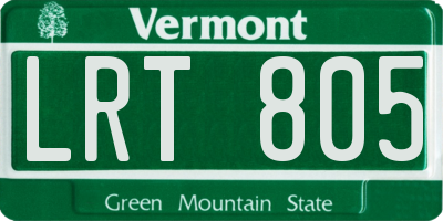 VT license plate LRT805