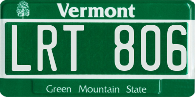 VT license plate LRT806
