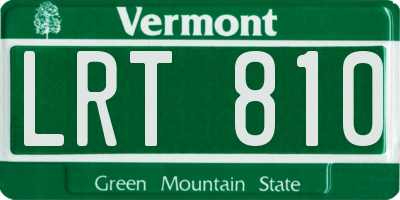 VT license plate LRT810