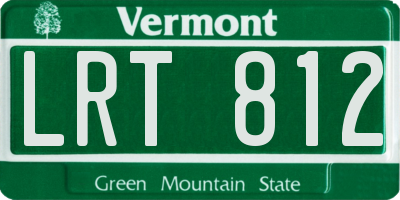 VT license plate LRT812