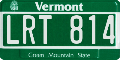 VT license plate LRT814