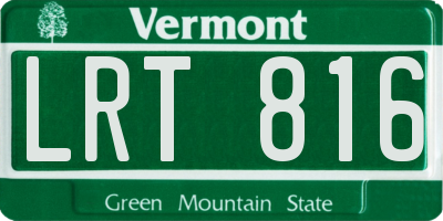 VT license plate LRT816