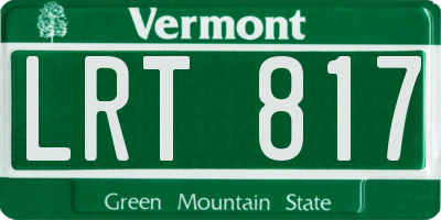 VT license plate LRT817
