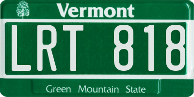 VT license plate LRT818