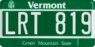 VT license plate LRT819