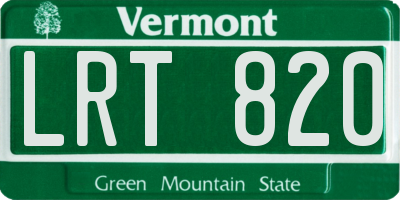 VT license plate LRT820