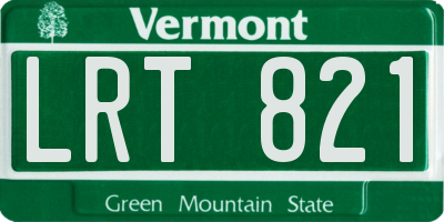 VT license plate LRT821