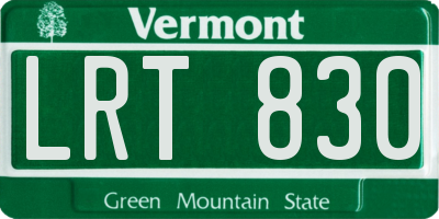 VT license plate LRT830
