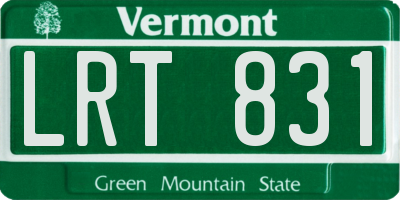 VT license plate LRT831