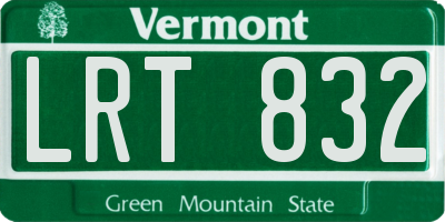 VT license plate LRT832
