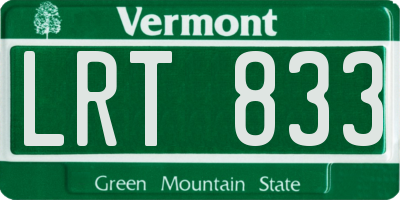 VT license plate LRT833