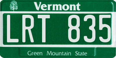 VT license plate LRT835