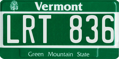 VT license plate LRT836