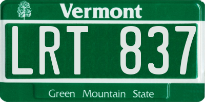 VT license plate LRT837