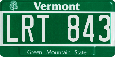 VT license plate LRT843