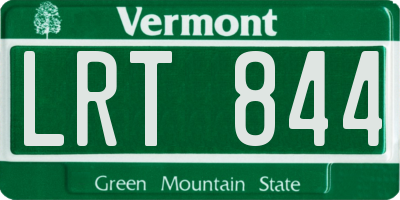 VT license plate LRT844