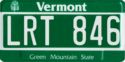 VT license plate LRT846