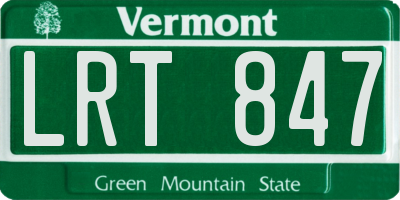 VT license plate LRT847