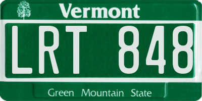 VT license plate LRT848