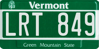 VT license plate LRT849