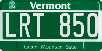 VT license plate LRT850