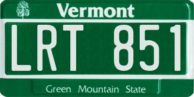 VT license plate LRT851