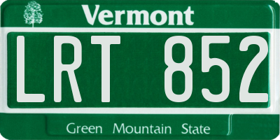 VT license plate LRT852