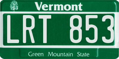 VT license plate LRT853