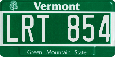 VT license plate LRT854