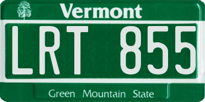 VT license plate LRT855