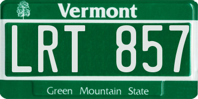 VT license plate LRT857