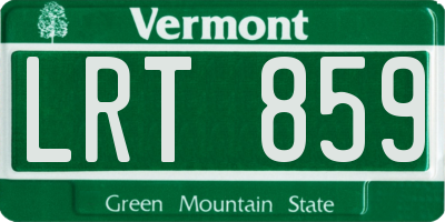 VT license plate LRT859