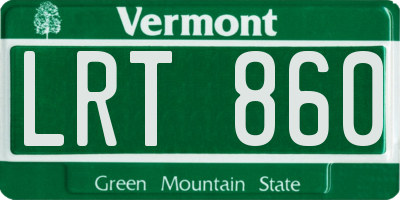 VT license plate LRT860