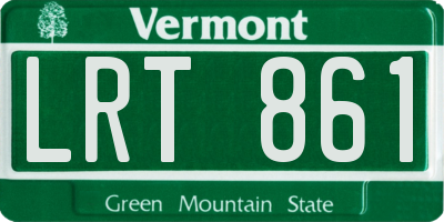 VT license plate LRT861
