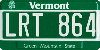 VT license plate LRT864