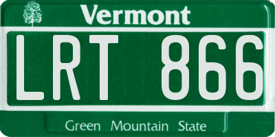 VT license plate LRT866