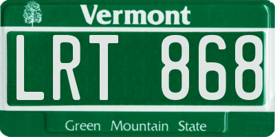 VT license plate LRT868