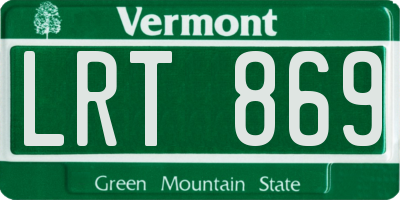 VT license plate LRT869