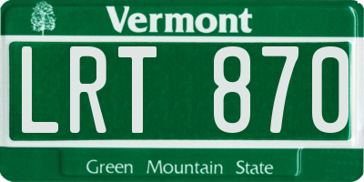 VT license plate LRT870