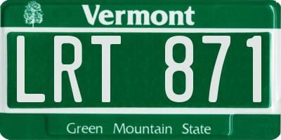 VT license plate LRT871