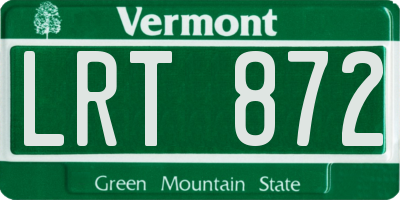 VT license plate LRT872