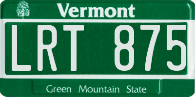 VT license plate LRT875