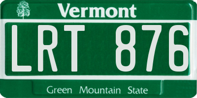VT license plate LRT876