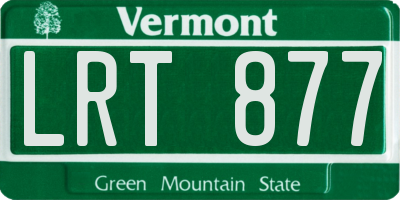 VT license plate LRT877
