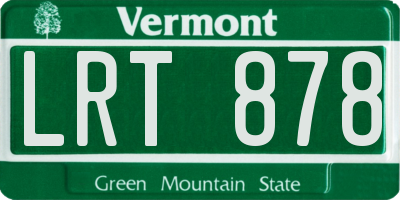 VT license plate LRT878