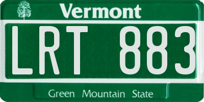 VT license plate LRT883