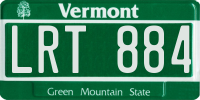 VT license plate LRT884