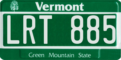 VT license plate LRT885