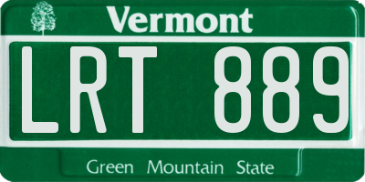 VT license plate LRT889