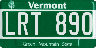 VT license plate LRT890